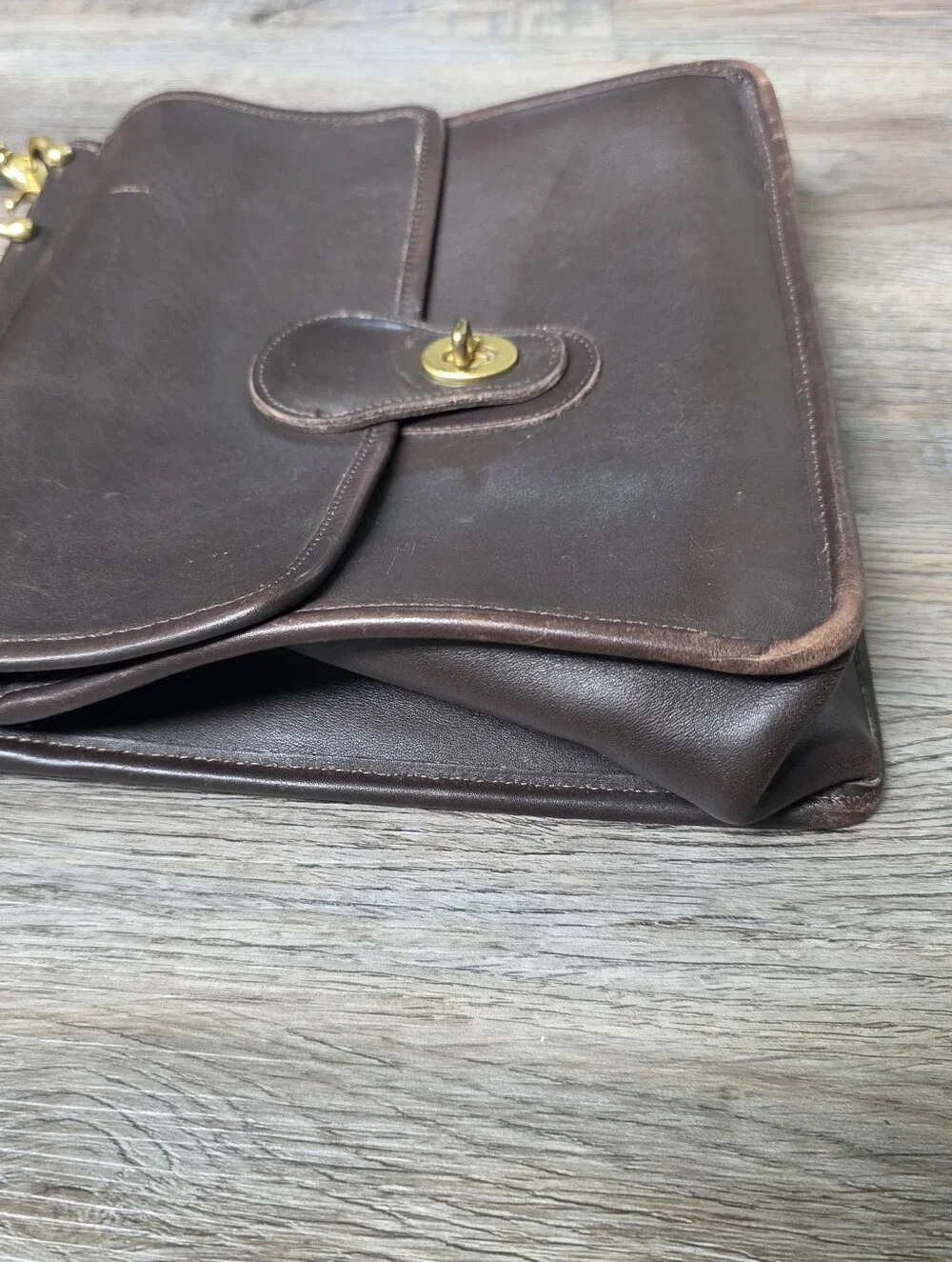 Vintage Coach Classic Brown Leather Men's Briefcase Shoulder Bag